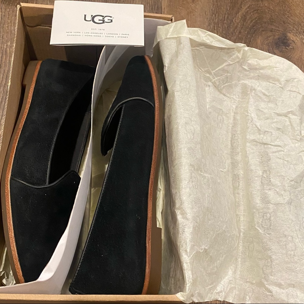 Black Suede Ugg Bonnie Loafers size 7